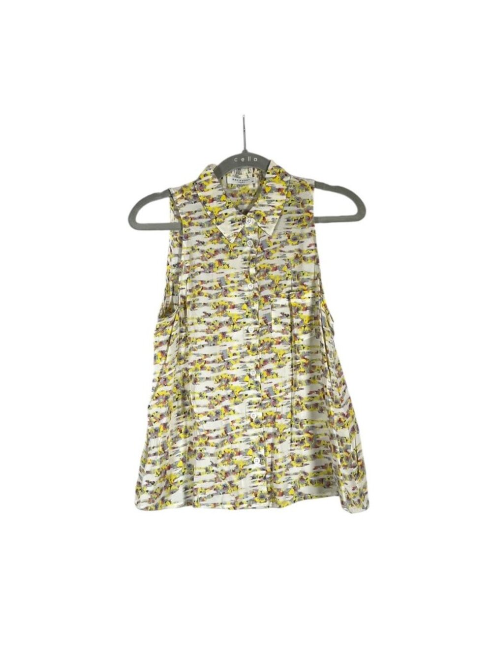 ⁠Equipment Femme 100% Silk Abstract Floral Sleeveless Blouse XS
